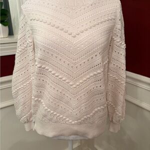 LOFT Textured Cream Sweater